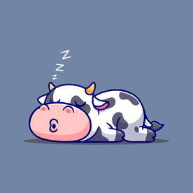 可爱奶牛花花牛矢量卡通插画