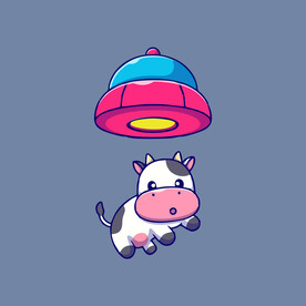 可爱奶牛花花牛矢量卡通插画