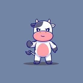 可爱奶牛花花牛矢量卡通插画