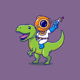 可爱潜水员矢量卡通插画