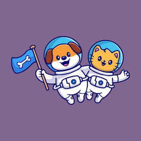 可爱宠物矢量卡通插画