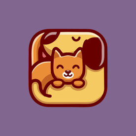 可爱宠物矢量卡通插画