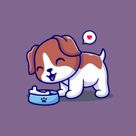 可爱小狗矢量卡通插画