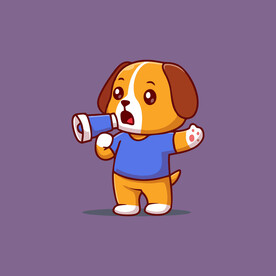 可爱小狗矢量卡通插画