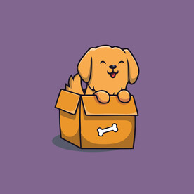 可爱小狗矢量卡通插画