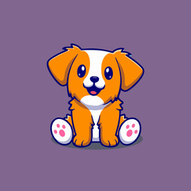 可爱小狗矢量卡通插画