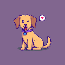 可爱小狗矢量卡通插画