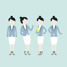 卡通商务女性人物矢量