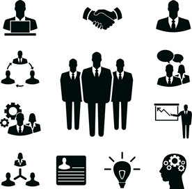 商务人物数据传输剪影