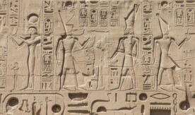 埃及石雕墙背景纹理花纹素材