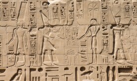 埃及石雕墙背景纹理花纹素材