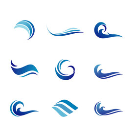 海浪创意图形标志设计