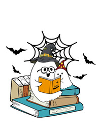 卡通看书图案设计