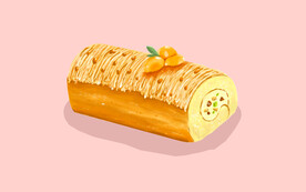 手绘戚风肉松蛋糕