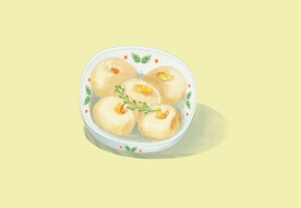 手绘小吃糍糕麻糍