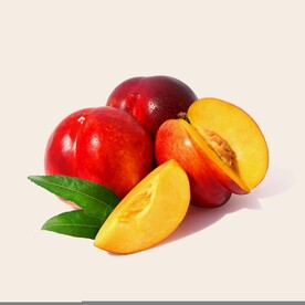 纯色背景下的四个黄桃