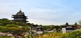 古建筑园林广告背景