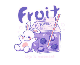 卡通果奶兔