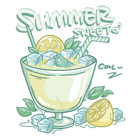 卡通冰柠檬杯图案