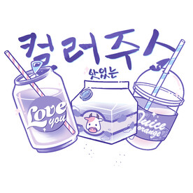 卡通牛奶盒子图案