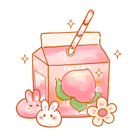 卡通桃子盒子图案