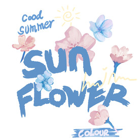 卡通英文花图案