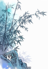 中式水墨画竹子 