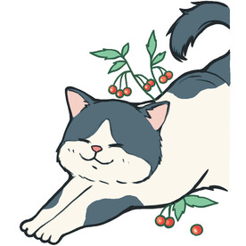 卡通猫休闲图案