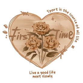 卡通玫瑰爱心图案设计