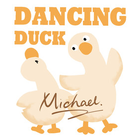 卡通欢呼鸭子图案