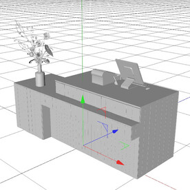 C4D模型 公司前台 