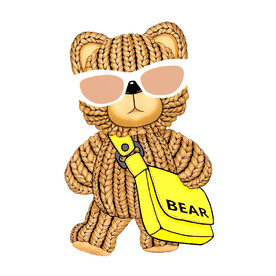 戴眼镜小熊图案