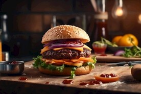 双层芝士牛肉汉堡