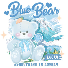 卡通蔚蓝小熊