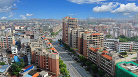 广东小镇道路航拍