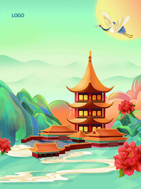 节日海报展板晚会背景