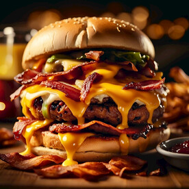 芝士培根牛肉汉堡