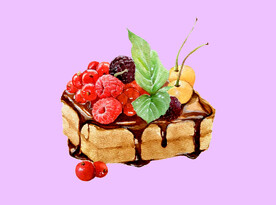 手绘覆盆子面包蛋糕