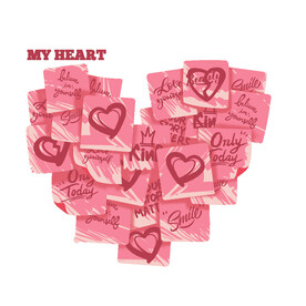 卡通便贴心图案