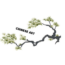 卡通国画松针图案