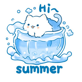 卡通凉爽猫咪图案