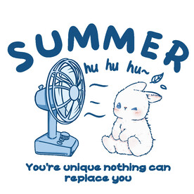 卡通凉夏兔图案