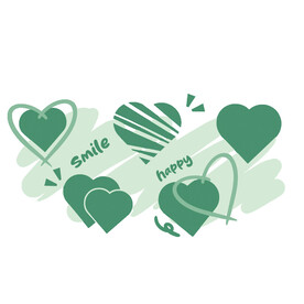 卡通清新心图案