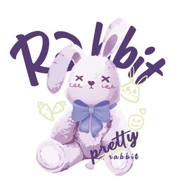 卡通优雅兔图案