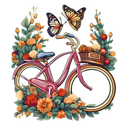 卡通自行车图案