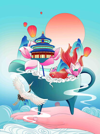 节日海报展板晚会背景