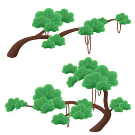 树叶树枝树干元素素材