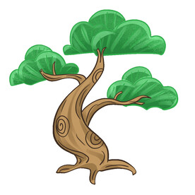 树叶树枝树干元素素材