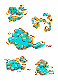 中国风祥云云纹节日元素