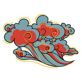中国风祥云纹理节日元素